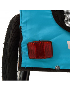 Rimorchio da Bici per Animali Blu e Nero Oxford e Ferro