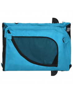 Rimorchio da Bici per Animali Blu e Nero Oxford e Ferro