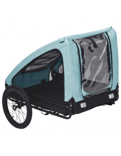 Rimorchio da Bici per Animali Domestici Blu e Nero
