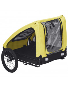 Rimorchio da Bici per Animali Domestici Giallo e Nero