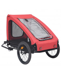 Rimorchio da Bici per Animali Domestici Rosso e Nero