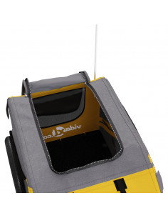 Rimorchio da Bici per Animali Giallo e Grigio Oxford e Ferro