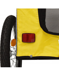 Rimorchio da Bici per Animali Giallo e Grigio Oxford e Ferro