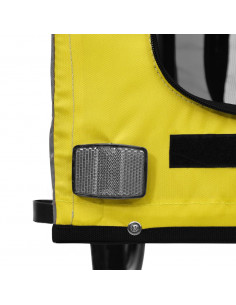 Rimorchio da Bici per Animali Giallo e Nero Oxford e Ferro