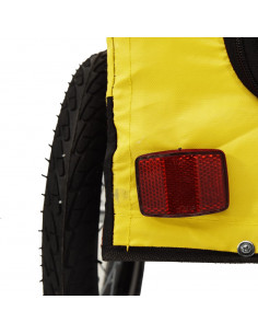 Rimorchio da Bici per Animali Giallo e Nero Oxford e Ferro