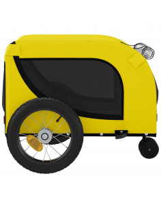 Rimorchio da Bici per Animali Giallo e Nero Oxford e Ferro