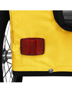 Rimorchio da Bici per Animali Giallo Oxford e Ferro