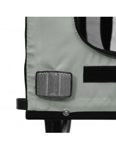 Rimorchio da Bici per Animali Grigio e Nero Oxford e Ferro