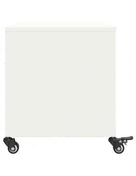Mobile TV Bianco 68x39x43,5 cm in Acciaio Laminato a Freddo
