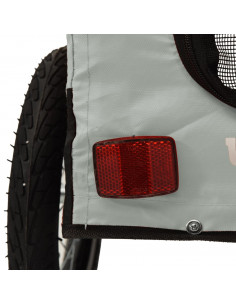 Rimorchio da Bici per Animali Grigio e Nero Oxford e Ferro