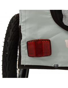 Rimorchio da Bici per Animali Grigio e Nero Oxford e Ferro