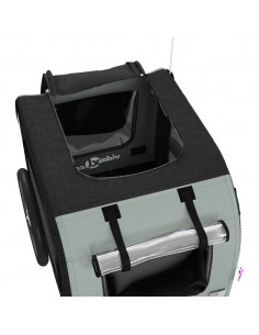 Rimorchio da Bici per Animali Nero e Grigio Oxford e Ferro