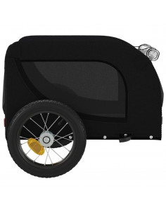 Rimorchio da Bici per Animali Nero Oxford e Ferro
