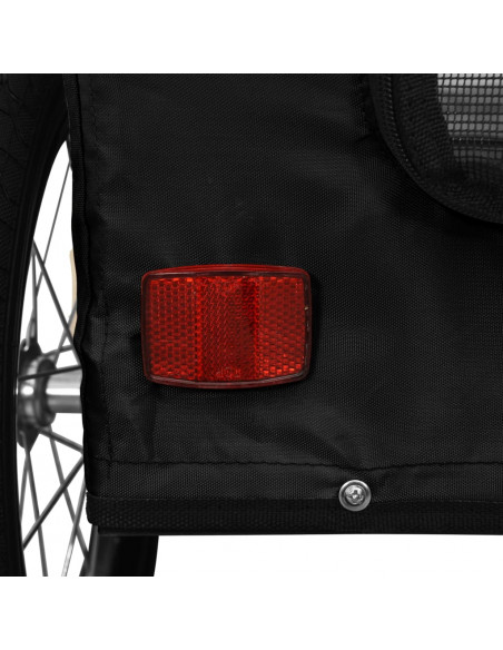 Rimorchio da Bici per Animali Nero Oxford e Ferro