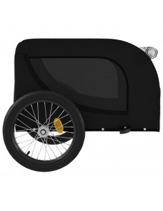 Rimorchio da Bici per Animali Nero Oxford e Ferro