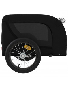 Rimorchio da Bici per Animali Nero Oxford e Ferro