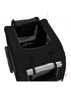 Rimorchio da Bici per Animali Nero Oxford e Ferro