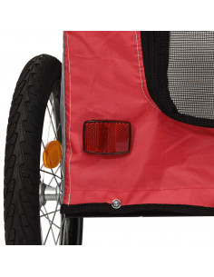 Rimorchio da Bici per Animali Rosso e Grigio Oxford e Ferro