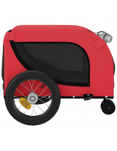Rimorchio da Bici per Animali Rosso e Nero Oxford e Ferro