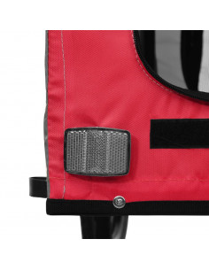 Rimorchio da Bici per Animali Rosso e Nero Oxford e Ferro