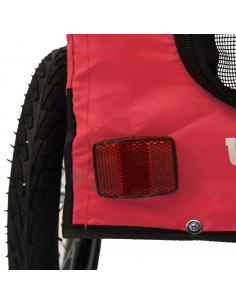 Rimorchio da Bici per Animali Rosso e Nero Oxford e Ferro