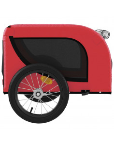 Rimorchio da Bici per Animali Rosso e Nero Oxford e Ferro