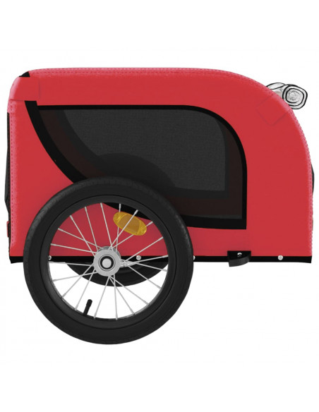 Rimorchio da Bici per Animali Rosso e Nero Oxford e Ferro