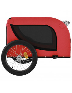 Rimorchio da Bici per Animali Rosso e Nero Oxford e Ferro