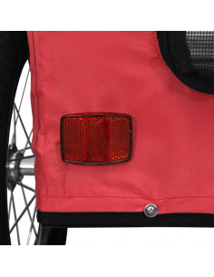 Rimorchio da Bici per Animali Rosso Oxford e Ferro