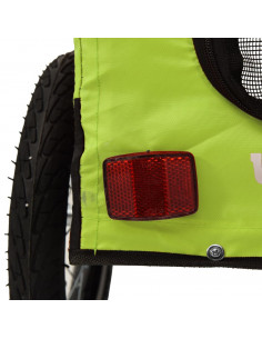 Rimorchio da Bici per Animali Verde e Nero Oxford e Ferro