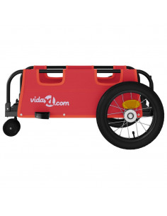 Rimorchio da Bici Rosso Oxford e Ferro