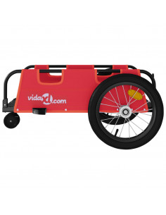 Rimorchio da Bici Rosso Oxford e Ferro