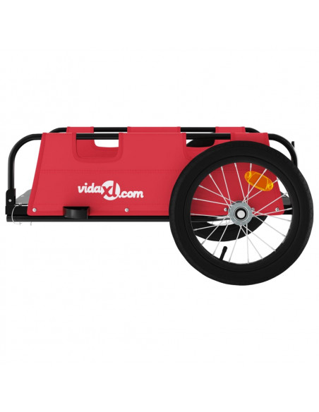 Rimorchio da Bici Rosso Oxford e Ferro