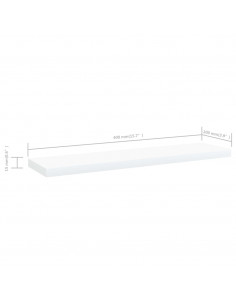 Ripiani per Libreria 4 pz Bianchi 40x10x1,5 cm in Multistrato