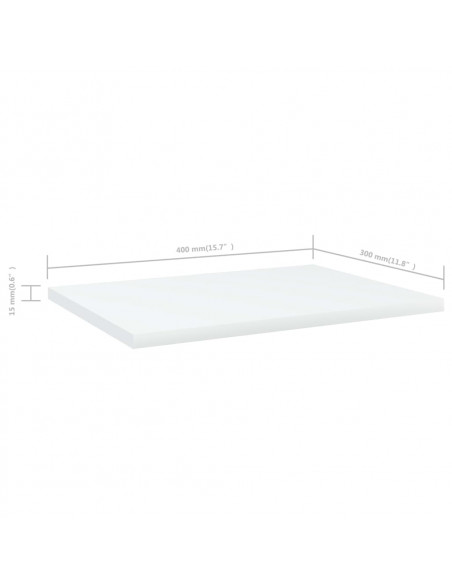 Ripiani per Libreria 4pz Bianchi 40x30x1,5 cm Legno Multistrato