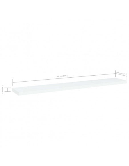 Ripiani per Libreria 4pz Bianchi 60x10x1,5 cm Legno Multistrato