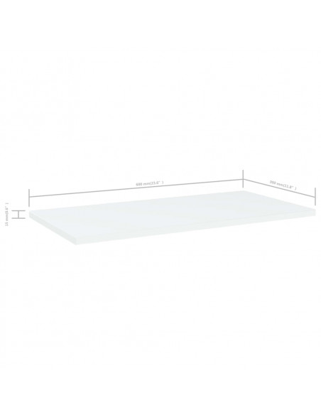 Ripiani per Libreria 4pz Bianchi 60x30x1,5 cm Legno Multistrato
