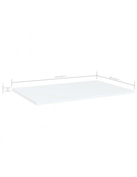 Ripiani per Libreria 4pz Bianchi 60x40x1,5 cm Legno Multistrato