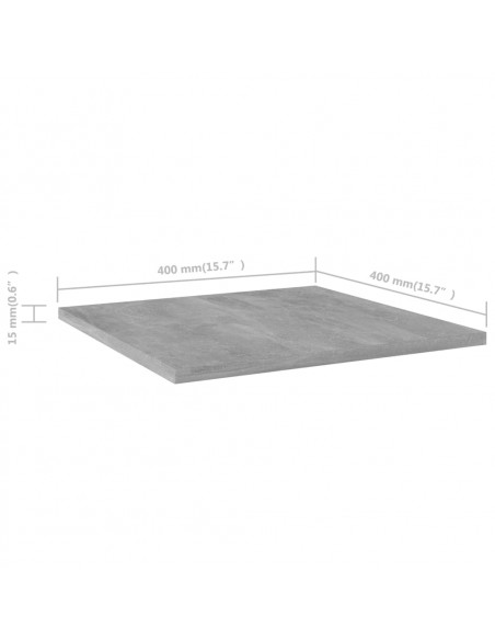 Ripiani per Libreria 4pz Grigio Cemento 40x40x1,5cm Multistrato