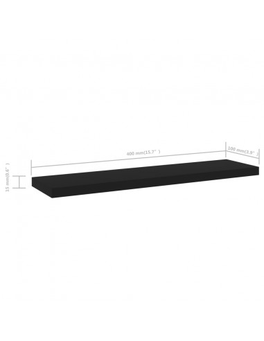 Ripiani per Libreria 4pz Neri 40x10x1,5cm in Legno Multistrato