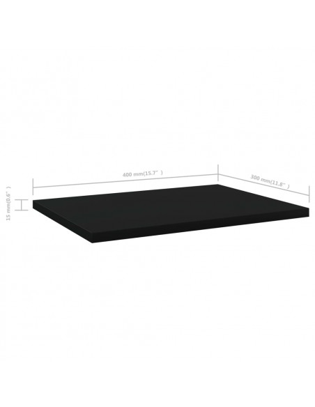 Ripiani per Libreria 4pz Neri 40x30x1,5cm in Legno Multistrato