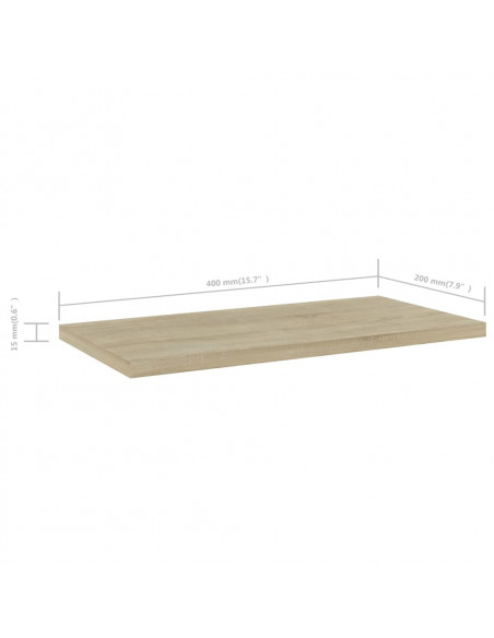 Ripiani per Libreria 4pz Rovere Sonoma 40x20x1,5cm Multistrato