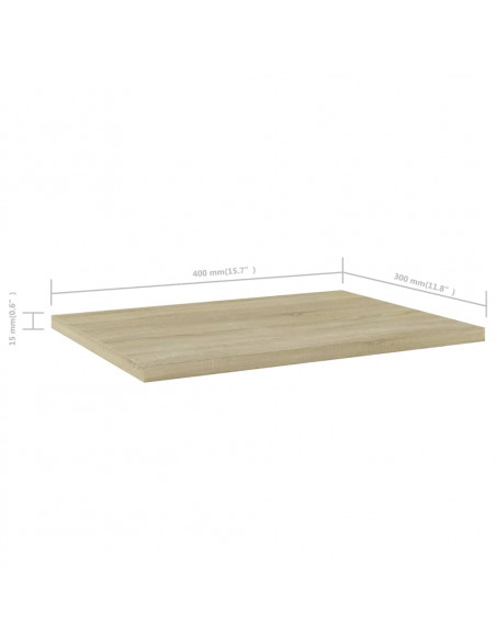 Ripiani per Libreria 4pz Rovere Sonoma 40x30x1,5cm Multistrato