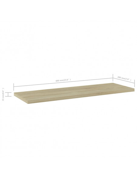 Ripiani per Libreria 4pz Rovere Sonoma 60x20x1,5cm Multistrato