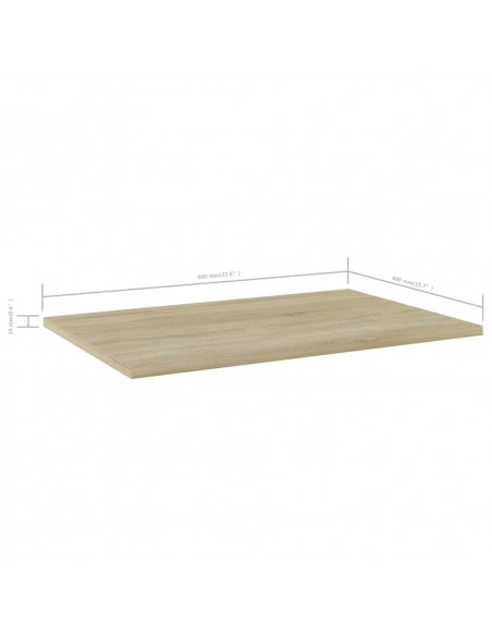 Ripiani per Libreria 4pz Rovere Sonoma 60x40x1,5cm Multistrato