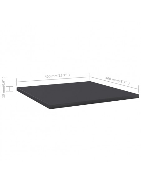 Ripiani per Libreria 8pz Grigi 40x40x1,5cm in Legno Multistrato