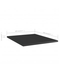 Ripiani per Libreria 8pz Nero Lucido 40x50x1,5cm Multistrato