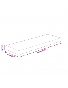 Ripiano 40x20x4 cm Legno Massello di Rovere Non Trattato