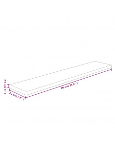 Ripiano 80x20x2,5 cm Legno Massello di Rovere Non Trattato