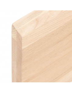 Ripiano a Parete 100x20x4 cm Legno Massello Rovere Non Trattato